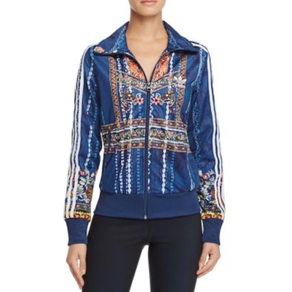 Adidas Originals x The Farm Company Chita Floral Firebird Track Jacket Blue S